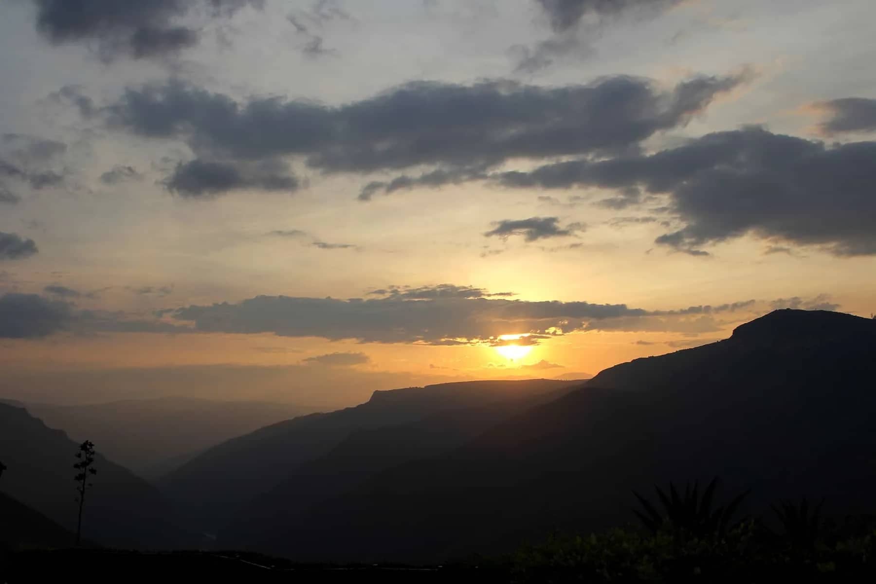Sunset over the mountains of the Chicamocha Canyon